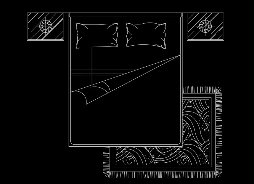 AutoCAD Double Bed Plan Free DWG File